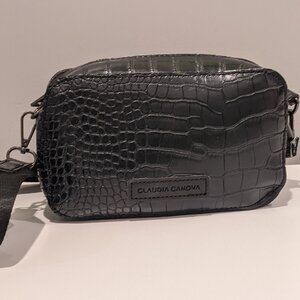 Claudia Canova moc croc shoulder strap bag in black